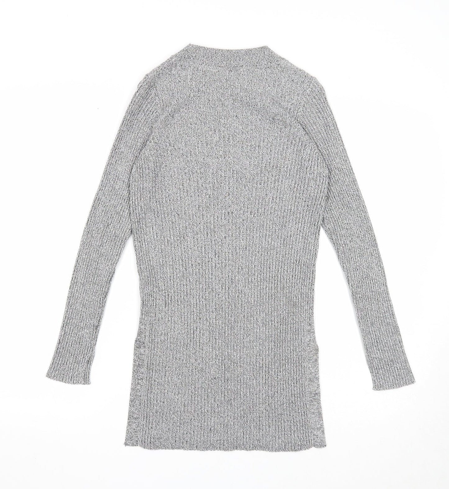 Topshop Womens Grey Round Neck Viscose Pullover Jumper Size 8
