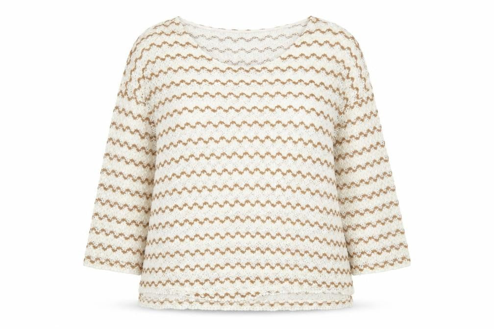 NEXT Womens White Round Neck Geometric Polyester Pullover Jumper Size 18