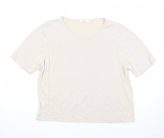 Marks and Spencer Womens Beige Round Neck Acrylic Pullover Jumper Size 20