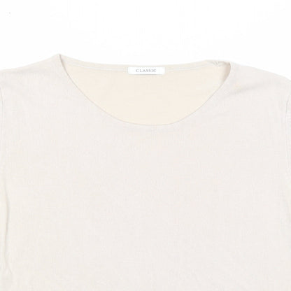Marks & Spencer Womens Beige Round Neck Acrylic Pullover Jumper Size 20