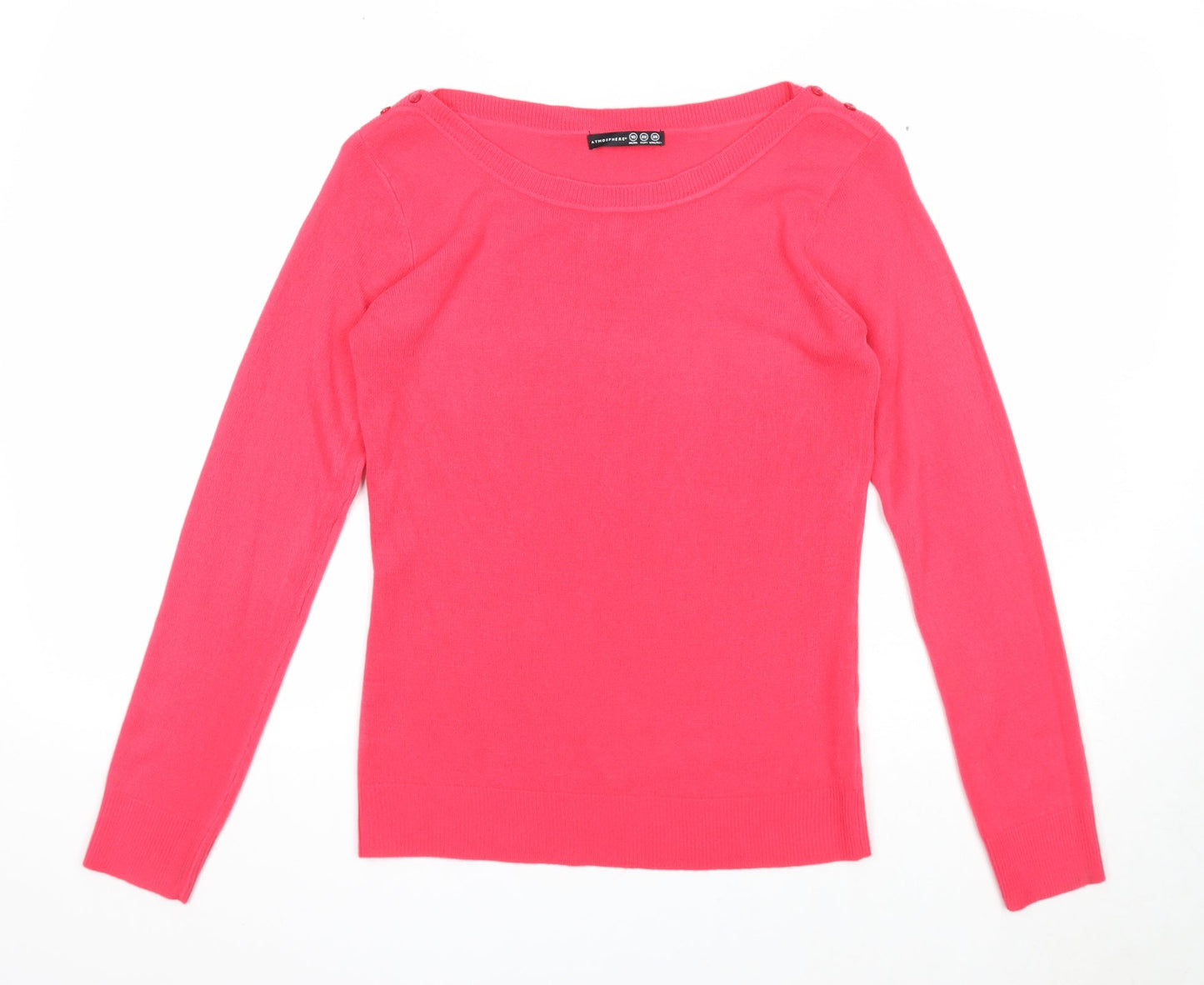 Atmosphere Womens Pink Boat Neck Acrylic Pullover Jumper Size 10