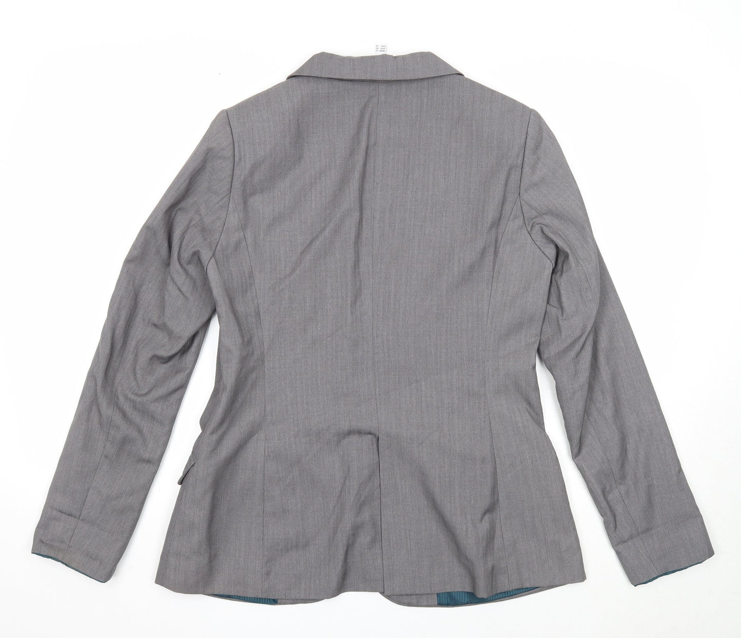Denim & Co. Womens Grey Jacket Blazer Size 12 Button
