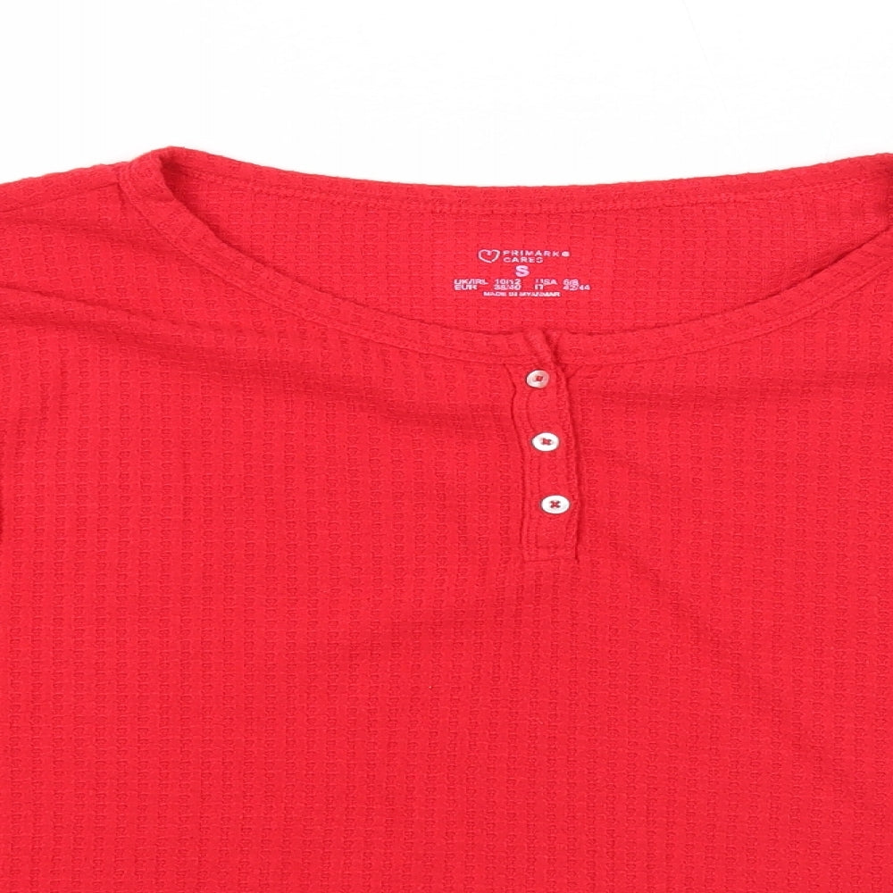 Primark Womens Red Round Neck Polyester Pullover Jumper Size 10