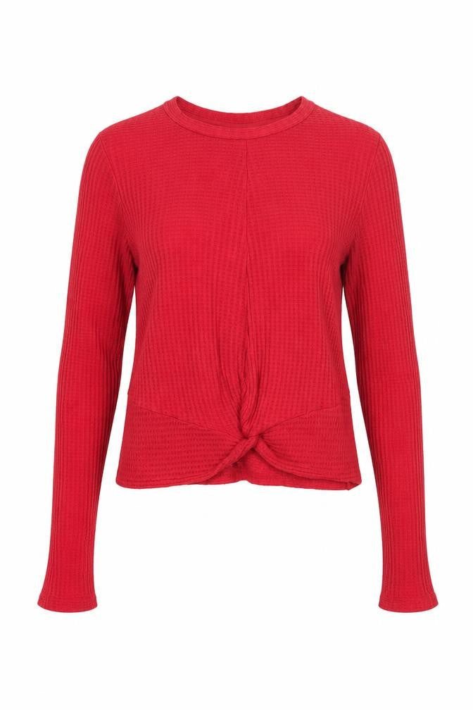 Topshop Womens Red Round Neck Viscose Pullover Jumper Size 10