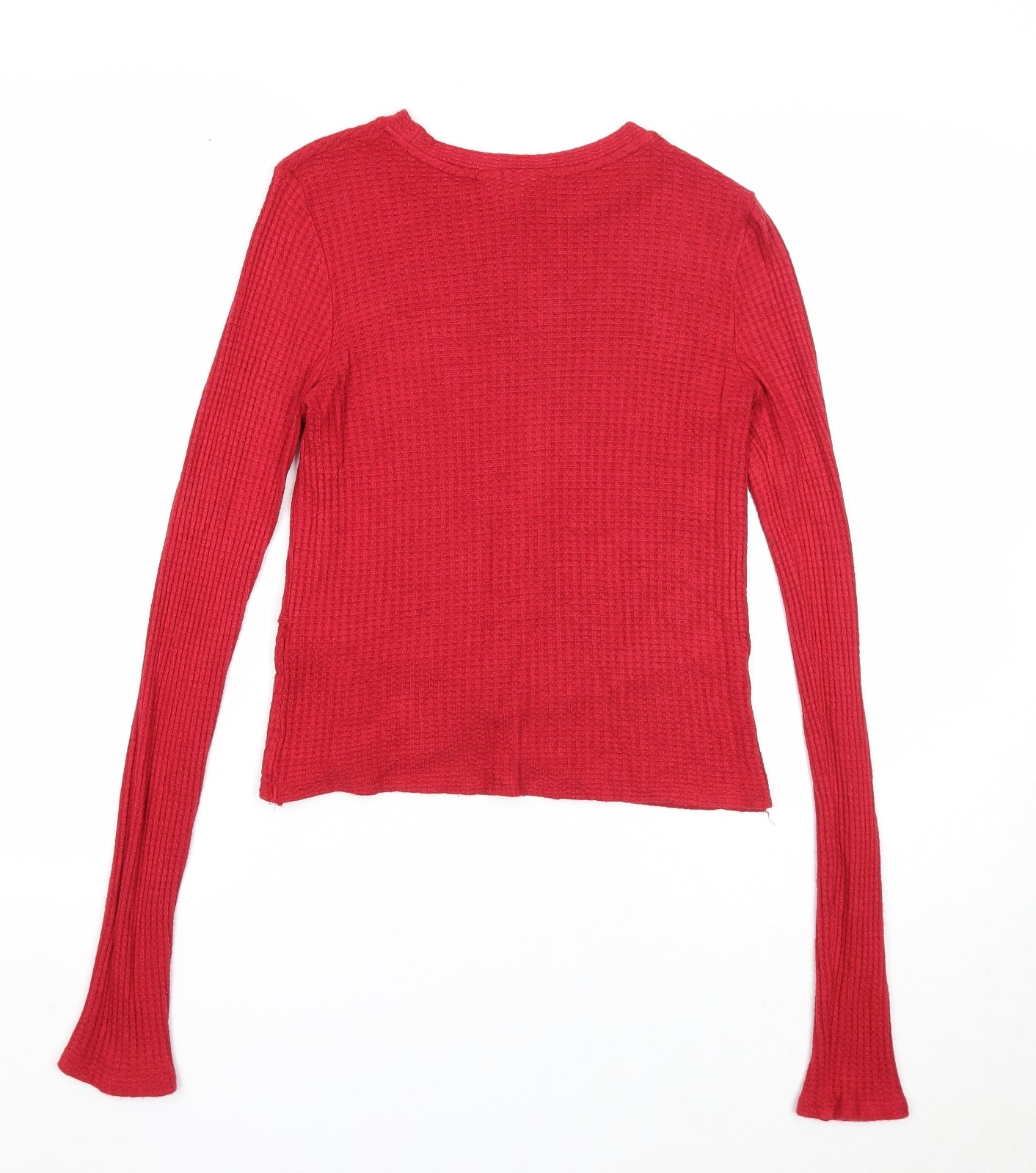 Topshop Womens Red Round Neck Viscose Pullover Jumper Size 10