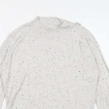 Next Womens Ivory Round Neck Cotton Pullover Jumper Size 6
