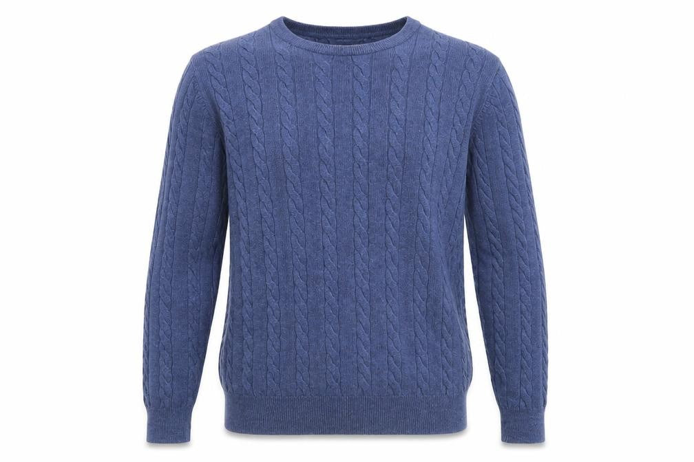 Amazon Mens Blue Square Neck Cotton Pullover Jumper Size S Long Sleeve