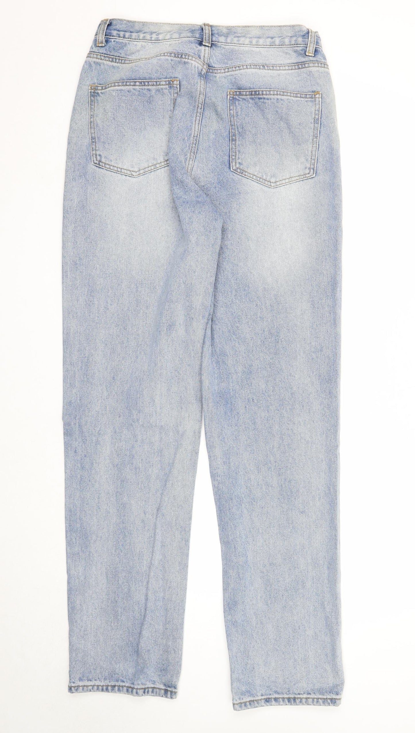 Warehouse Womens Blue Cotton Straight Jeans Size XL Regular Zip