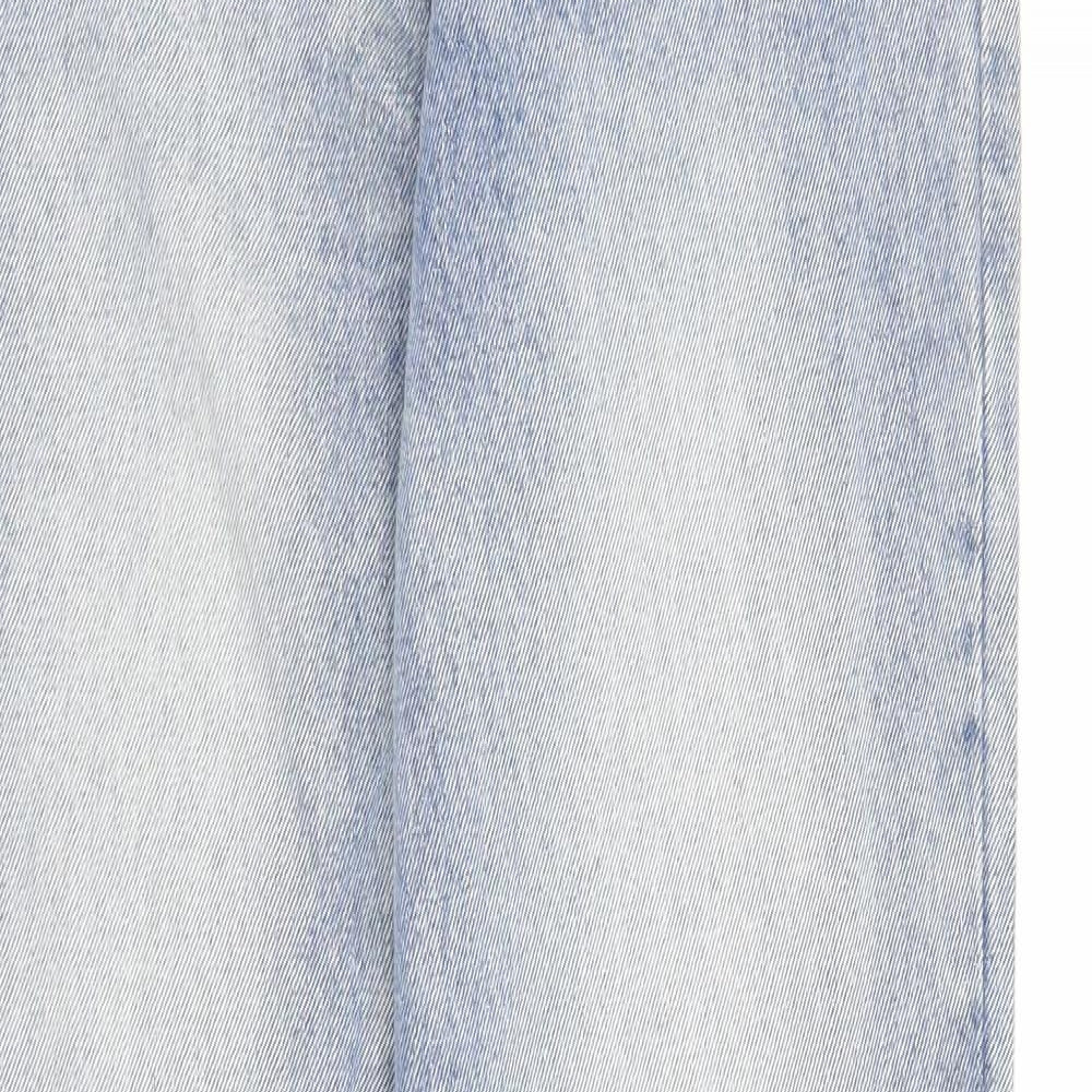 Warehouse Womens Blue Cotton Straight Jeans Size XL Regular Zip