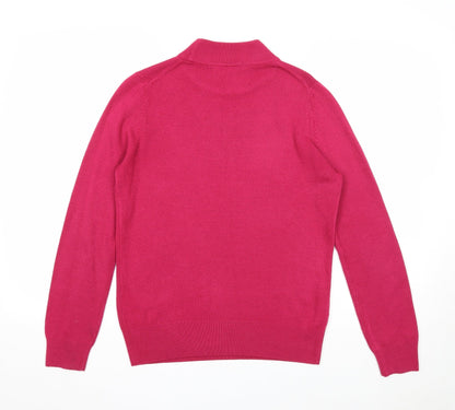 Marks & Spencer Womens Pink Mock Neck Acrylic Pullover Jumper Size 10