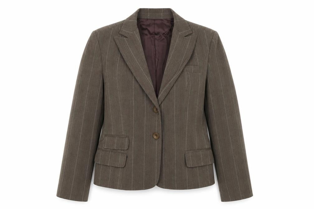 Rebecca Blu Womens Green Striped Jacket Blazer Size XL Button
