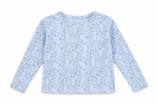 Tu Girls Blue Geometric 100% Cotton Basic T-Shirt Size 6 Years Round Neck Pullover - Unicorn