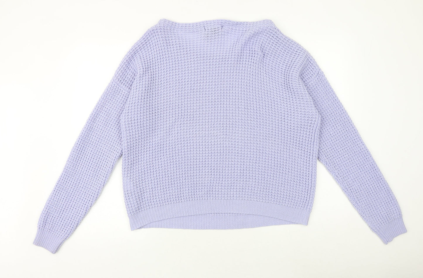 Missguided Womens Purple Scoop Neck Acrylic Pullover Jumper Size 14
