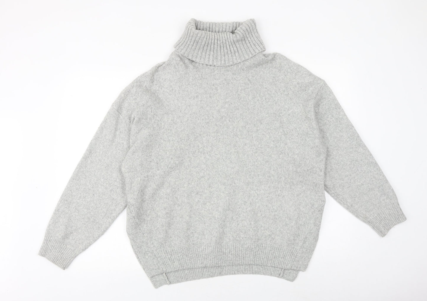 H&M Womens Grey Roll Neck Acrylic Pullover Jumper Size XS