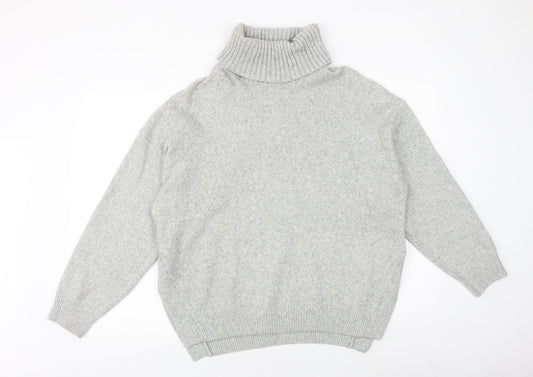 H&M Womens Grey Roll Neck Acrylic Pullover Jumper Size XS