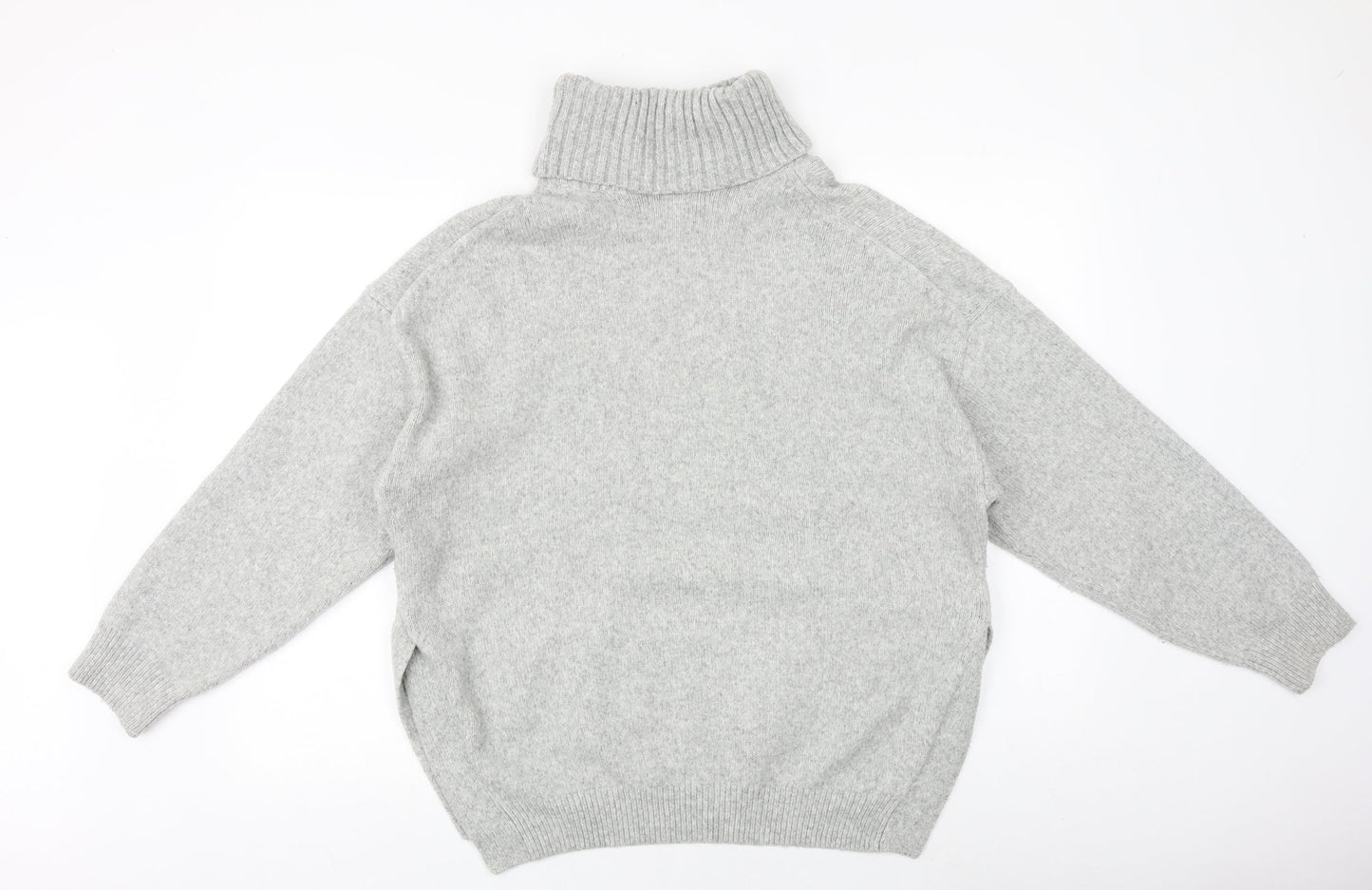 H&M Womens Grey Roll Neck Acrylic Pullover Jumper Size XS