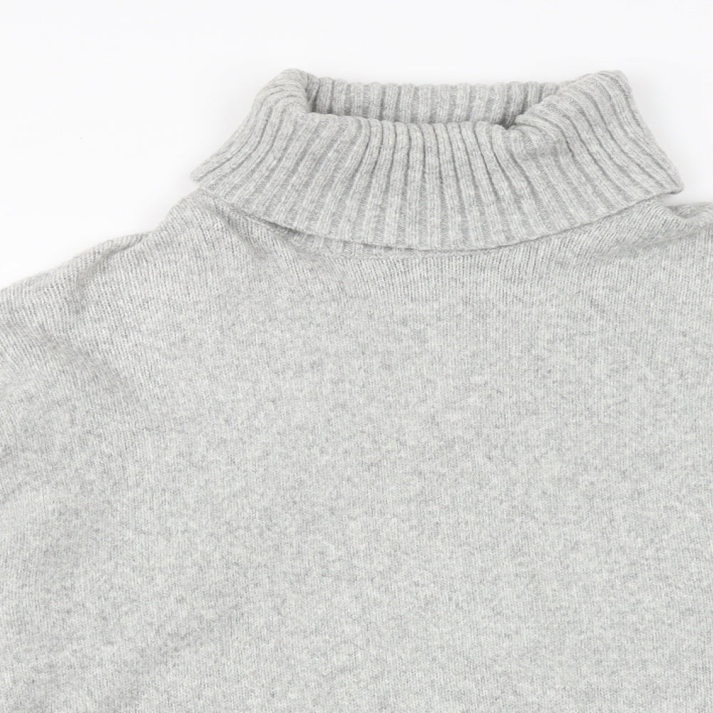 H&M Womens Grey Roll Neck Acrylic Pullover Jumper Size XS