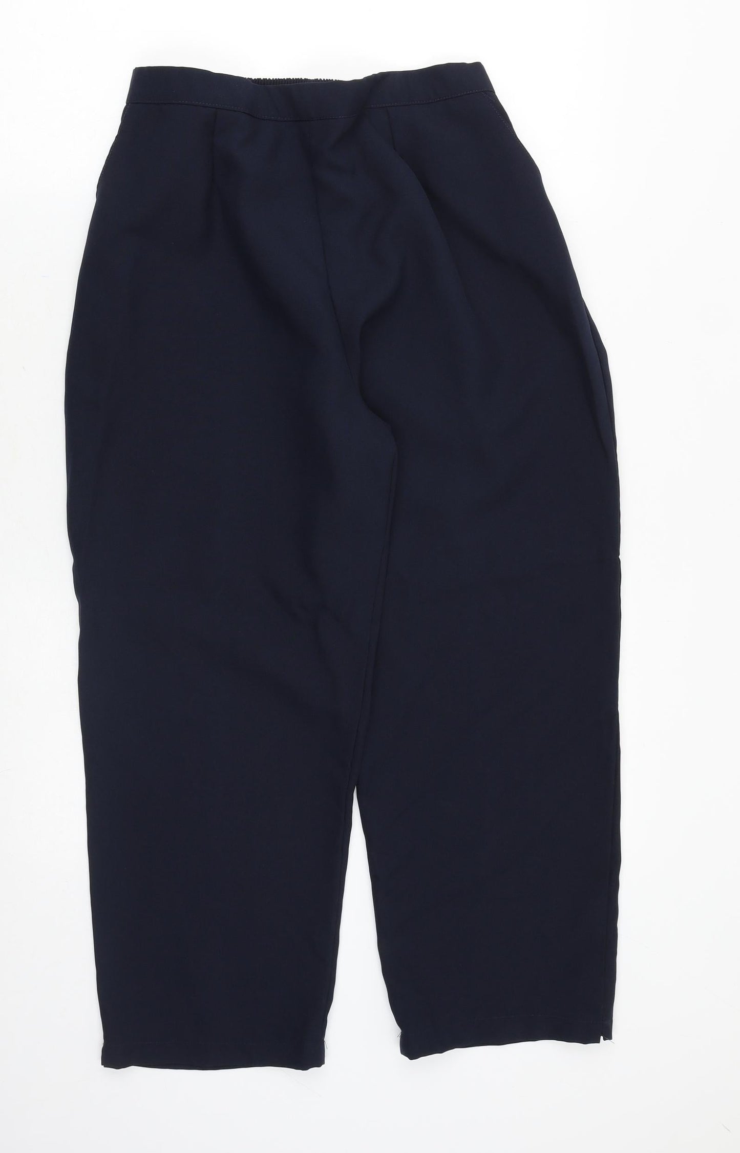 Preworn Womens Blue Polyester Cropped Trousers Size S Regular