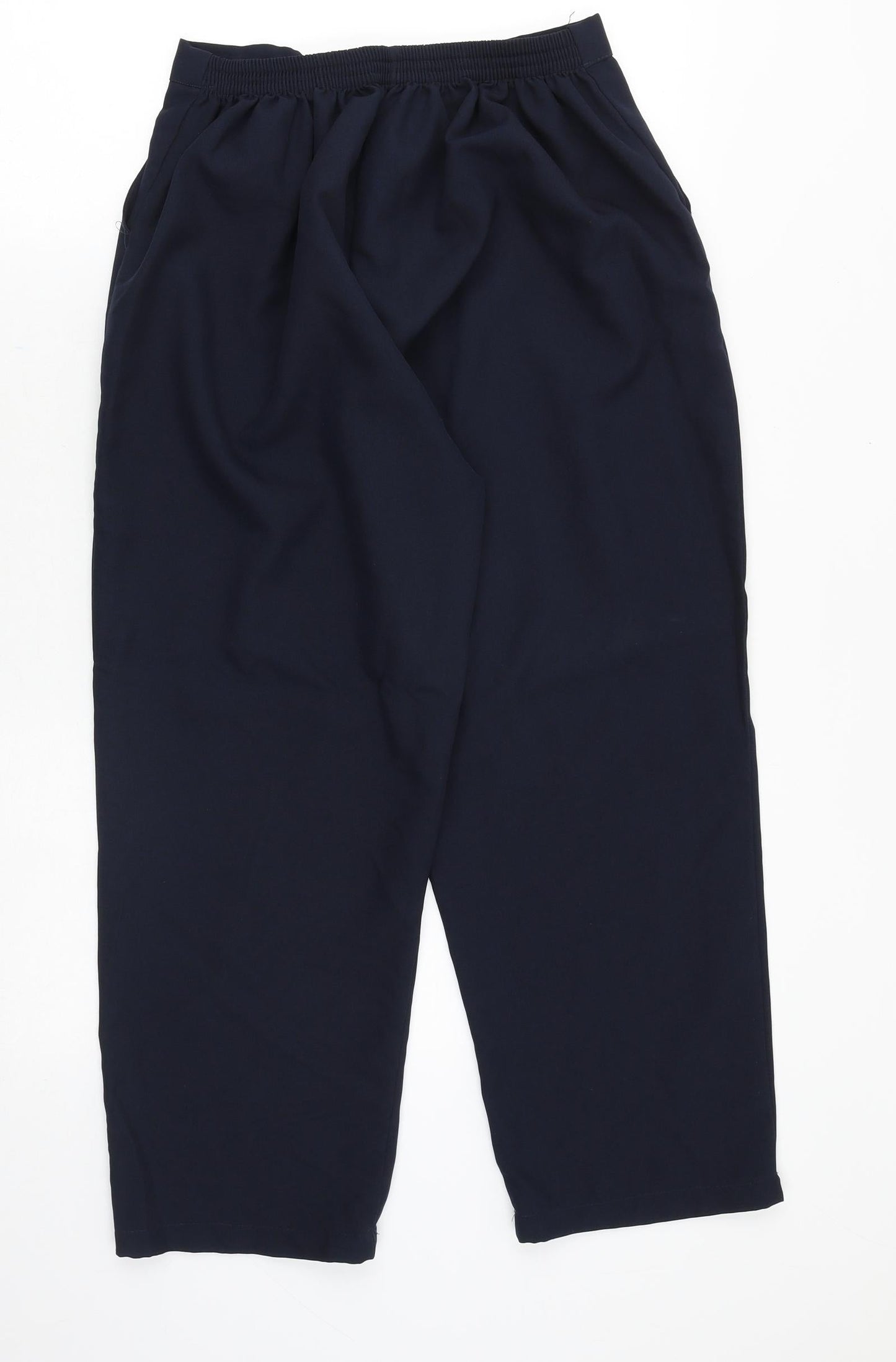 Preworn Womens Blue Polyester Cropped Trousers Size S Regular