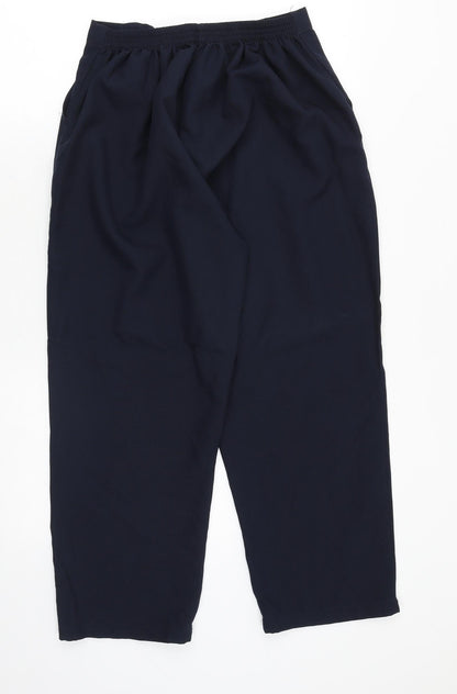 Preworn Womens Blue Polyester Cropped Trousers Size S Regular