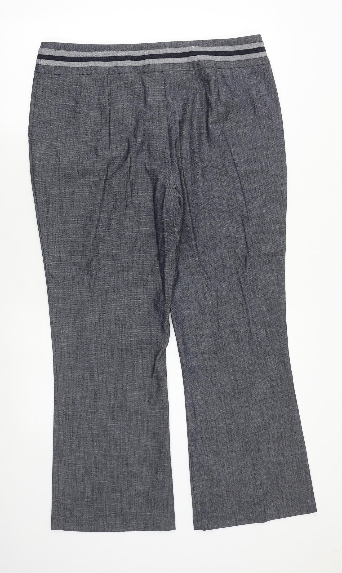 Marks and Spencer Womens Grey Polyester Trousers Size 16 Regular Zip