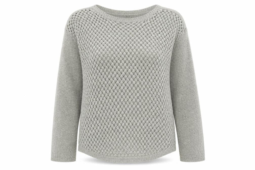 Luxe Womens Grey Boat Neck Acrylic Pullover Jumper Size XL