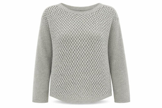 Luxe Womens Grey Boat Neck Acrylic Pullover Jumper Size XL