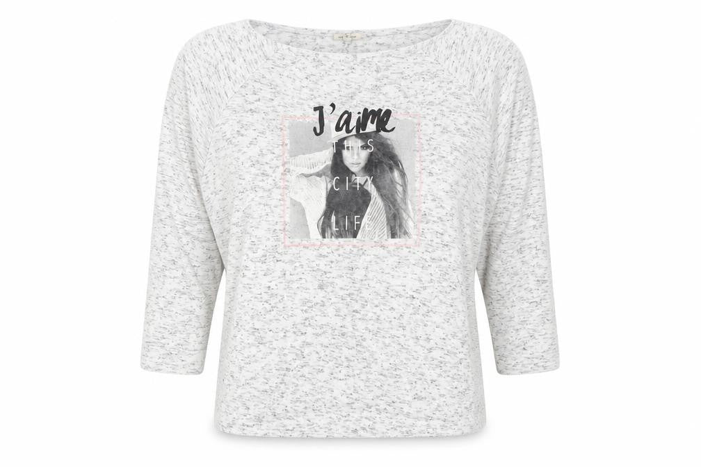 River Island Womens Grey Viscose Basic T-Shirt Size 10 Round Neck - J'aime