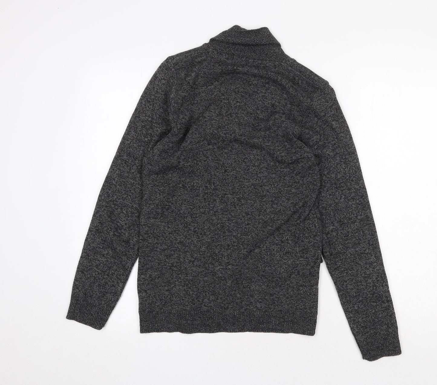 Pure & Natural Womens Grey V-Neck Acrylic Pullover Jumper Size S - Size S/M