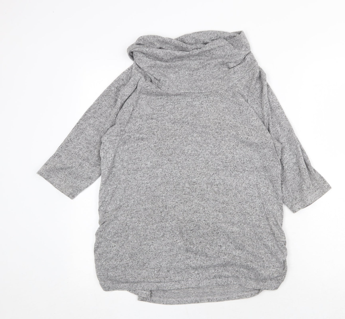 COIN 1804 Womens Grey Mock Neck Viscose Pullover Jumper Size L
