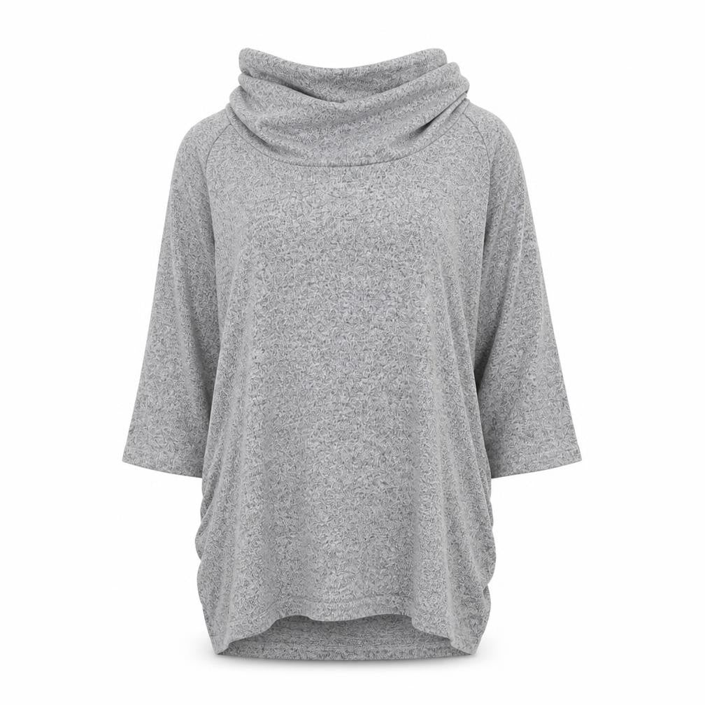 COIN 1804 Womens Grey Mock Neck Viscose Pullover Jumper Size L