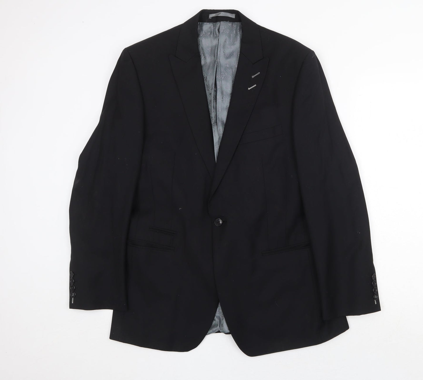 Red Herring Mens Black Polyester Jacket Suit Jacket Size 40 Regular