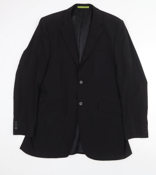 Burton Mens Black Wool Jacket Suit Jacket Size 38 Regular
