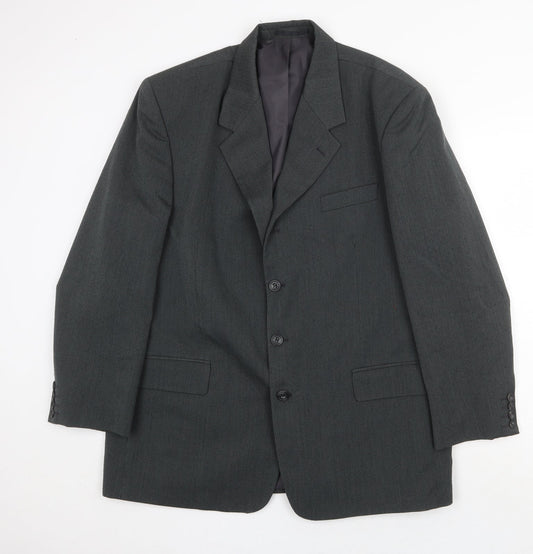 Victoria Mens Grey Polyester Jacket Suit Jacket Size 44 Regular
