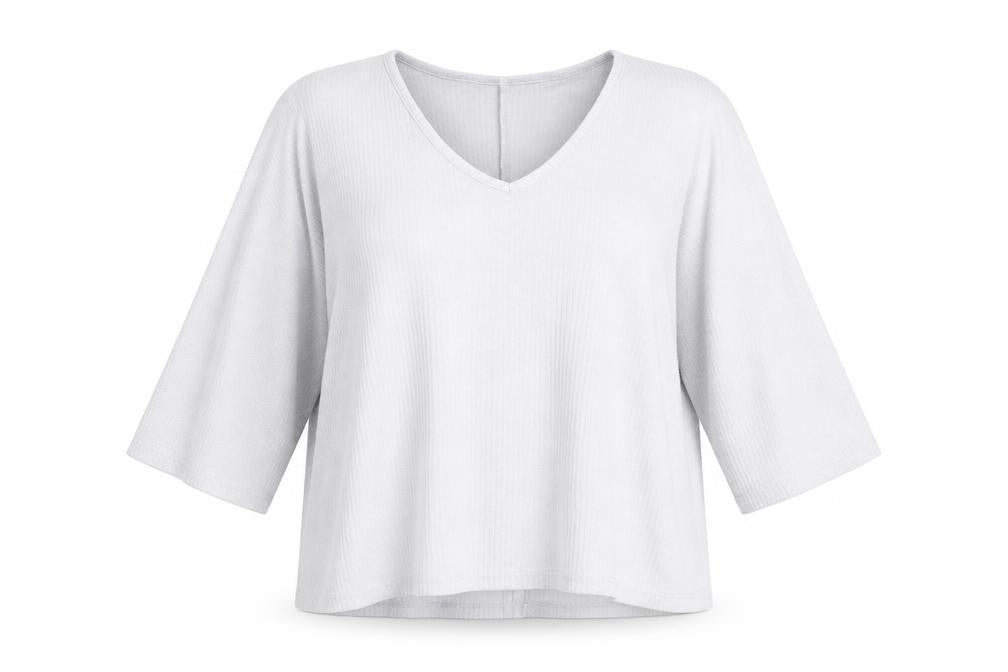 New Look Womens Grey V-Neck Viscose Pullover Jumper Size M - Cropped