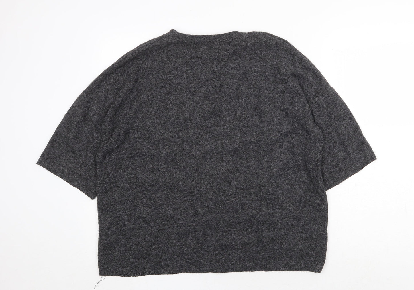 Zara Womens Grey Round Neck Polyester Pullover Jumper Size S
