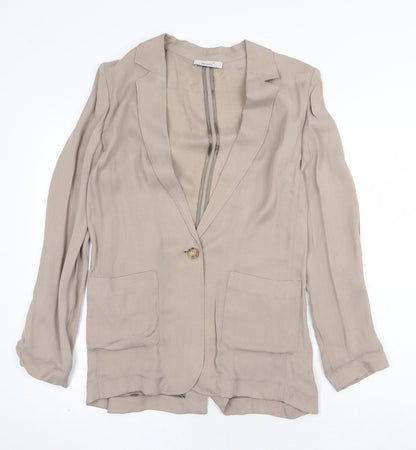 Marks & Spencer Womens Beige Jacket Blazer Size 8 Button