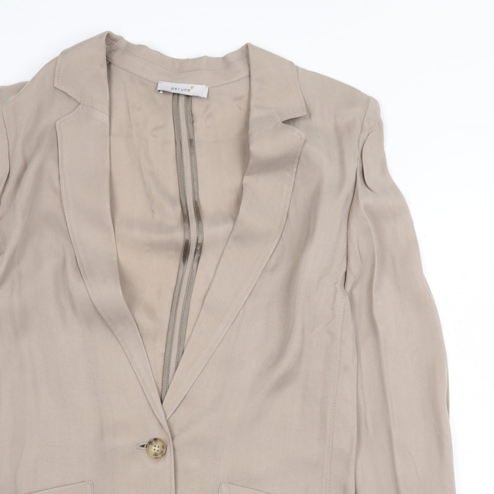 Marks and Spencer Womens Beige Jacket Blazer Size 8 Button