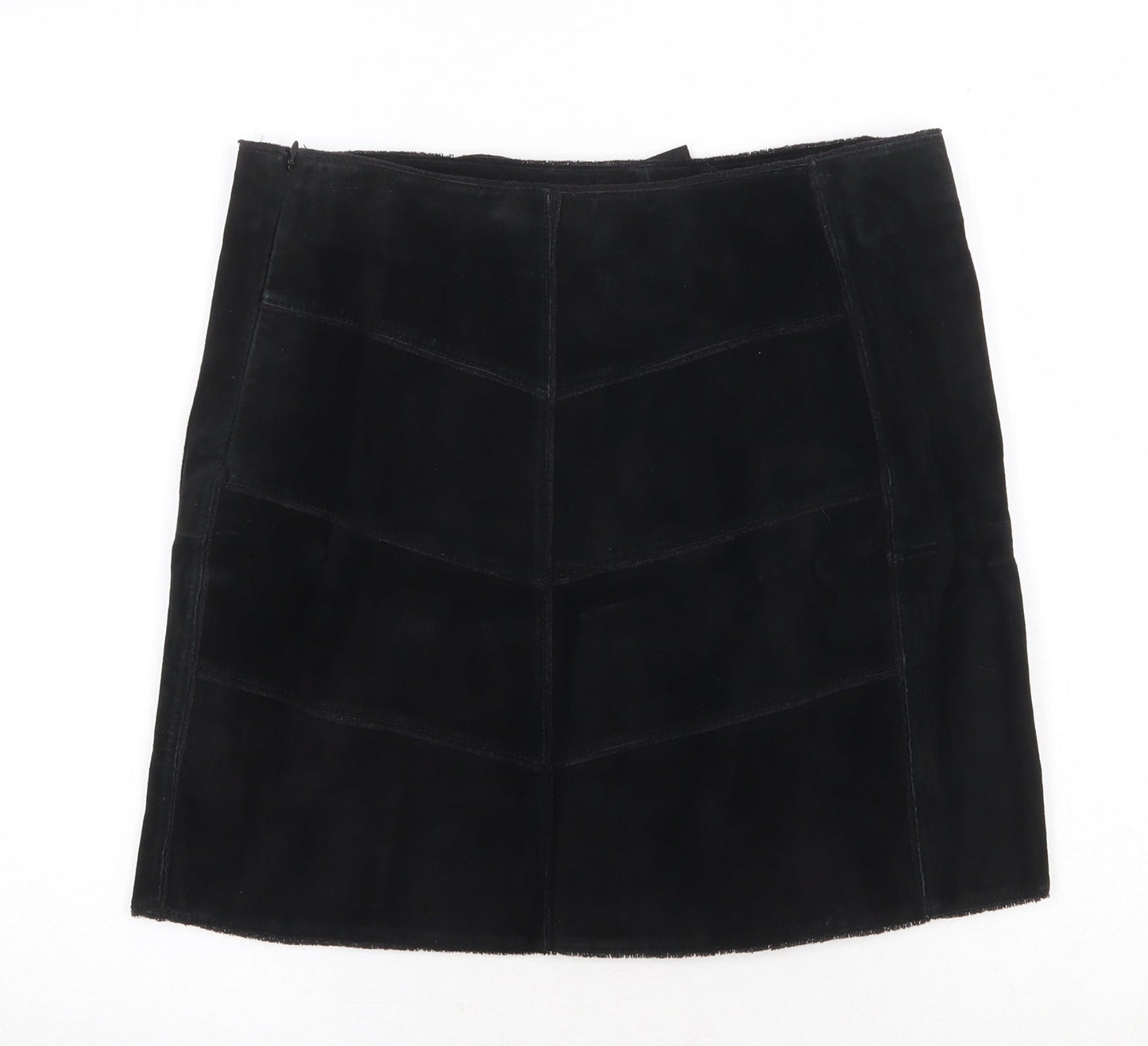 VILA Womens Black Polyester A-Line Skirt Size L Zip