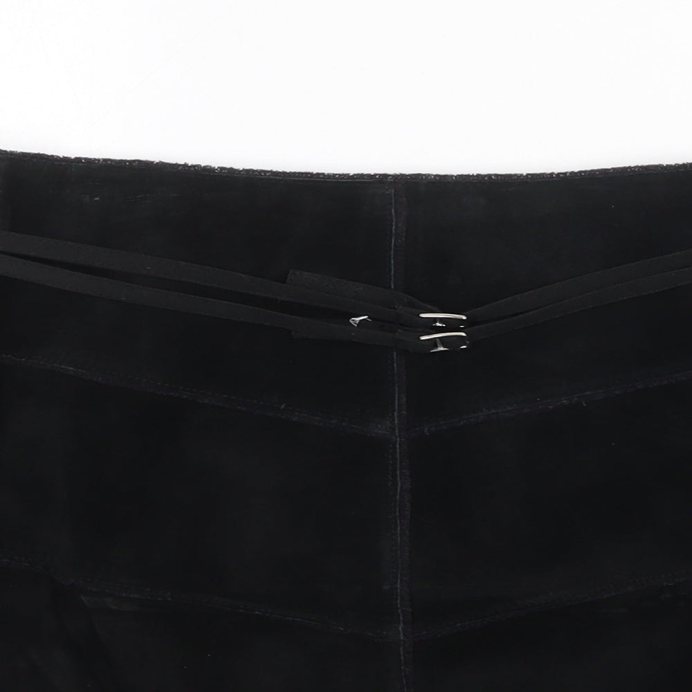 VILA Womens Black Polyester A-Line Skirt Size L Zip