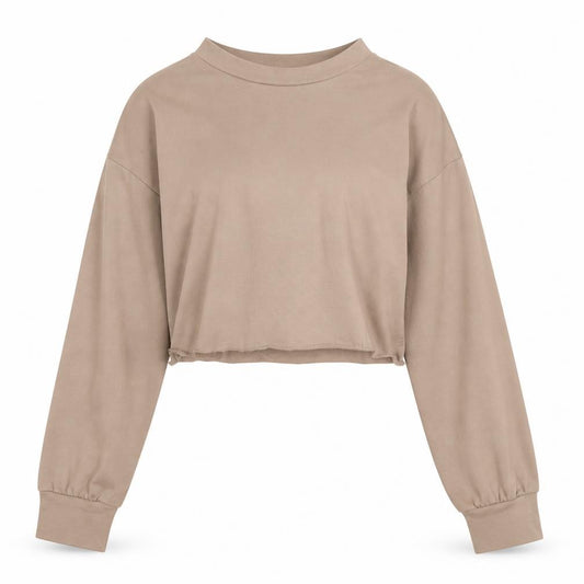 PRETTYLITTLETHING Womens Beige 100% Cotton Pullover Sweatshirt Size 4 Pullover