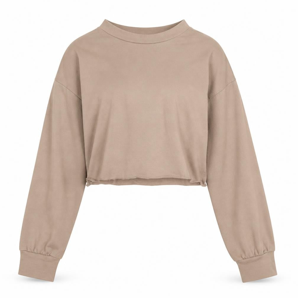 PRETTYLITTLETHING Womens Beige 100% Cotton Pullover Sweatshirt Size 4 Pullover