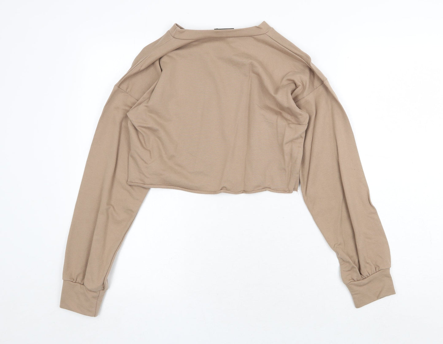 PRETTYLITTLETHING Womens Beige 100% Cotton Pullover Sweatshirt Size 4 Pullover