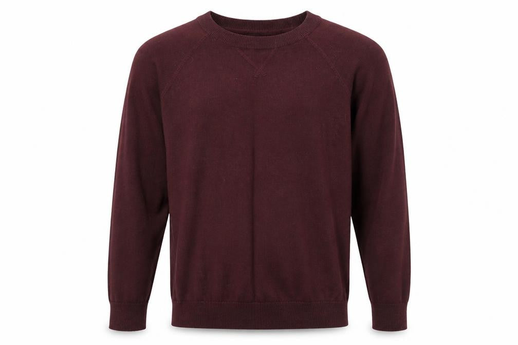 H&M Mens Red Round Neck Cotton Pullover Jumper Size M Long Sleeve