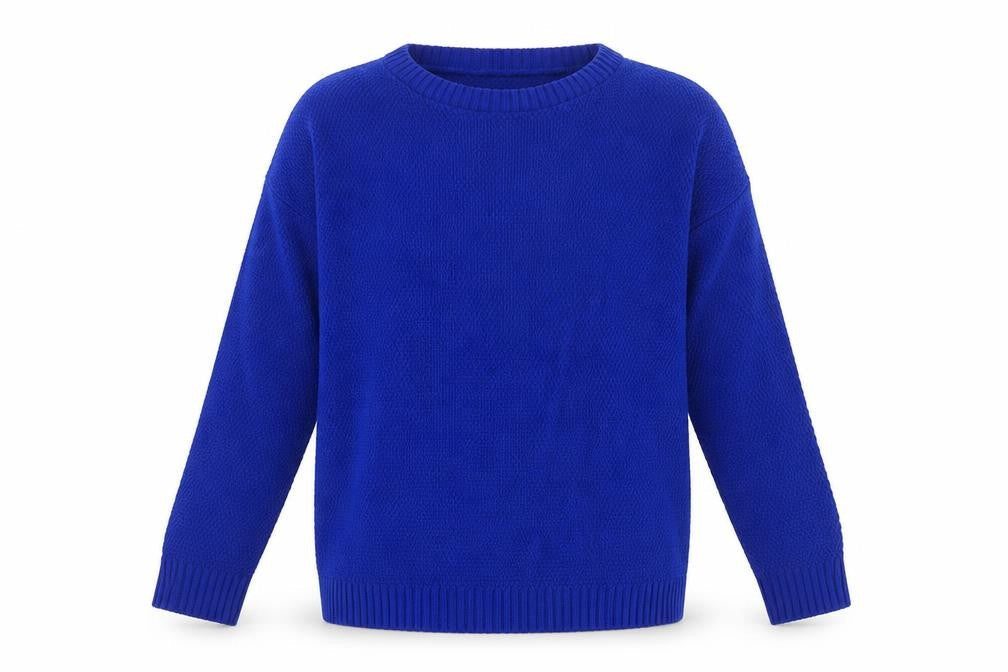 Boohoo Womens Blue Boat Neck Acrylic Pullover Jumper Size 12