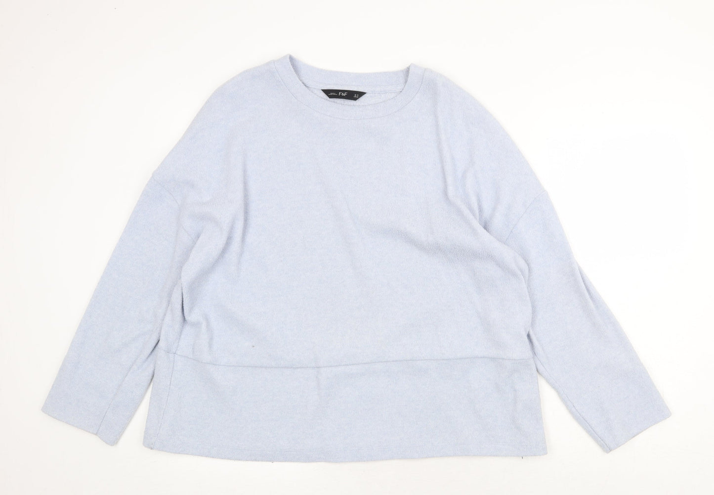 F&F Womens Blue Boat Neck Polyester Pullover Jumper Size 16
