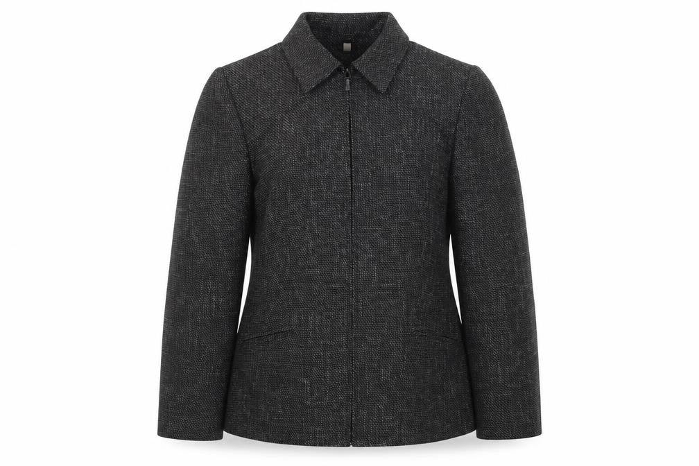 Preworn Womens Black Geometric Jacket Size 14 Zip