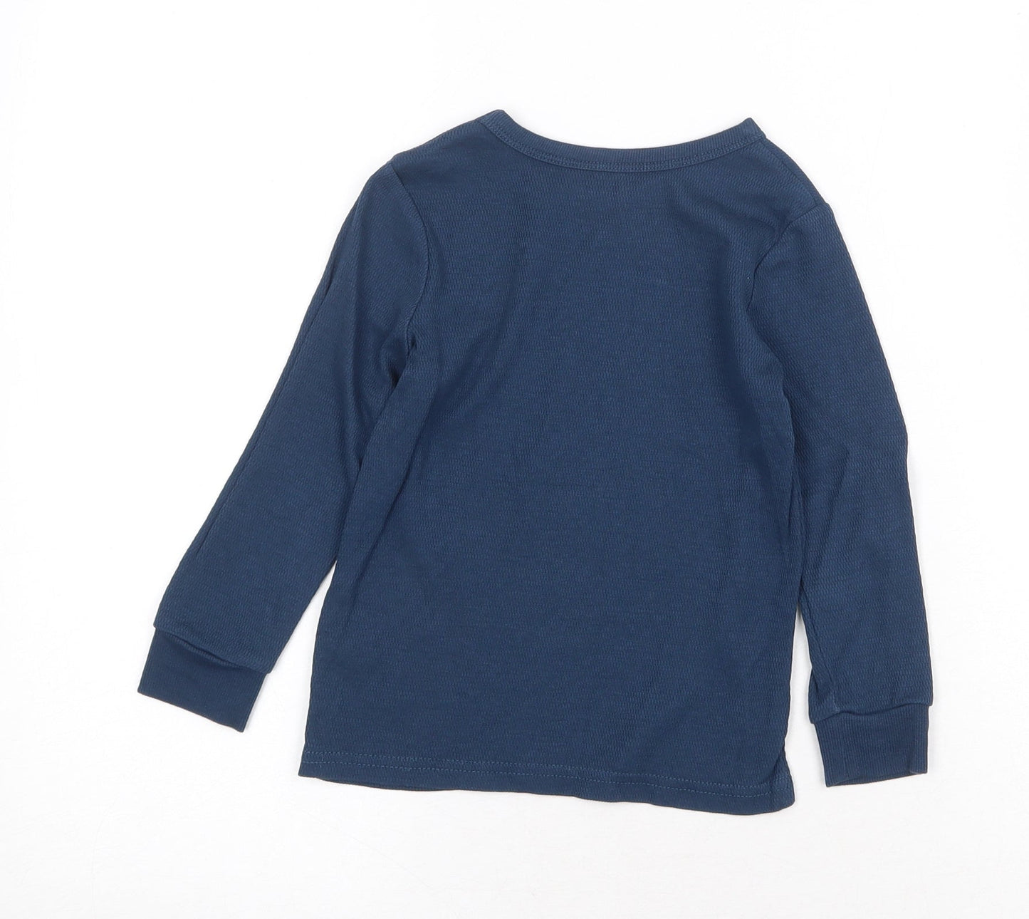 George Boys Blue 100% Cotton Basic T-Shirt Size 3-4 Years Round Neck Pullover