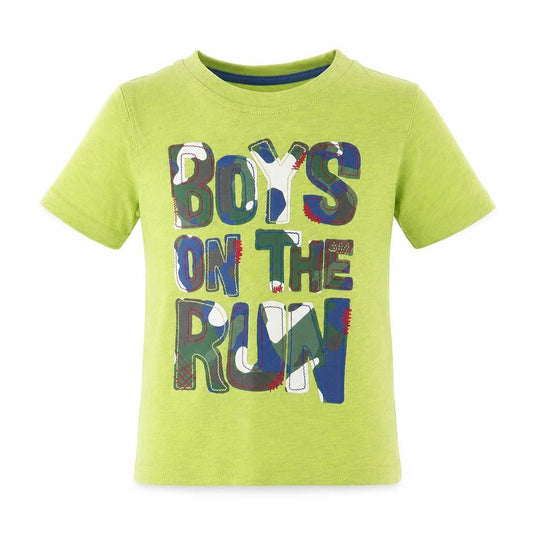 George Boys Green Cotton Basic T-Shirt Size 2-3 Years Round Neck Pullover - Boys on the run