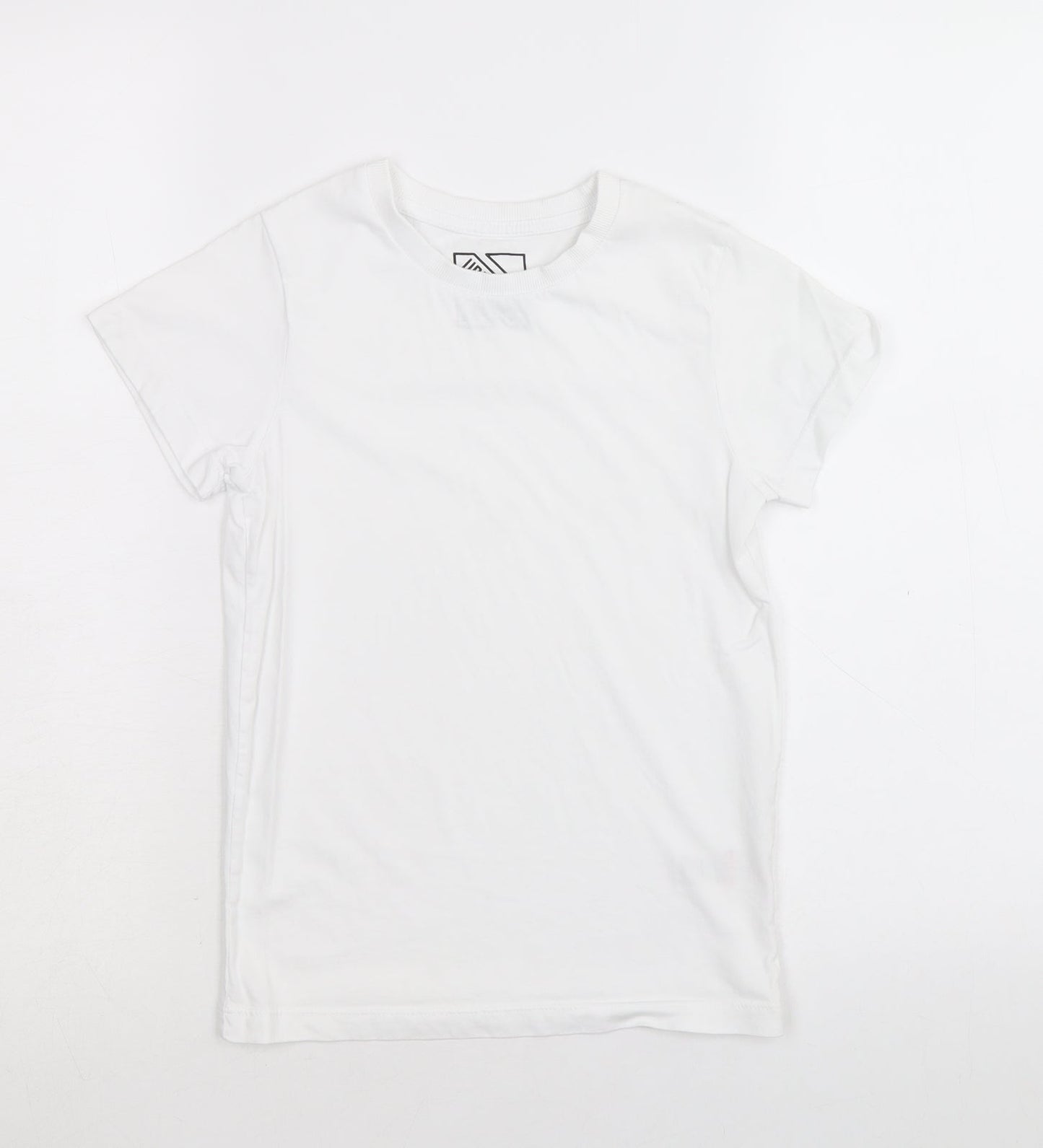 Matalan Boys White 100% Cotton Basic T-Shirt Size 8 Years Round Neck Pullover
